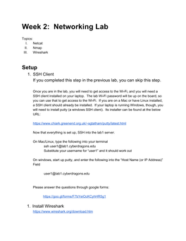 Week​ ​2:​ ​​ ​Networking​ ​Lab