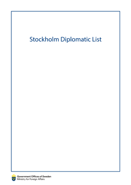 Stockholm Diplomatic List