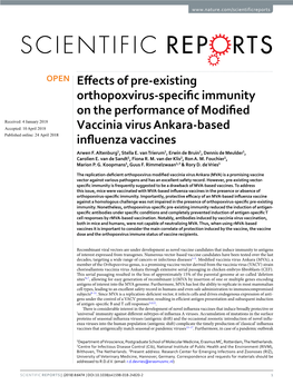 Effects of Pre-Existing Orthopoxvirus-Specific Immunity On