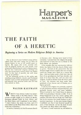 The Faith of a Heretic