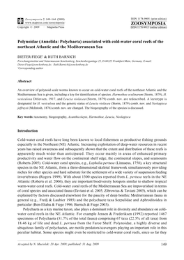 Zoosymposia 2: Polynoidae (Annelida