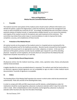 Medical Record Rules and Regulations