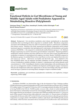 Functional Deficits in Gut Microbiome of Young and Middle-Aged