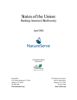 States of the Union: Ranking America's Biodiversity