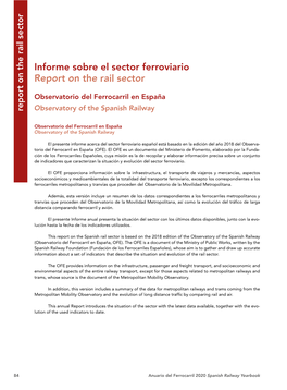 Informe Sobre El Sector Ferroviario Report on the Rail Sector