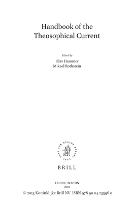 Handbook of the Theosophical Current