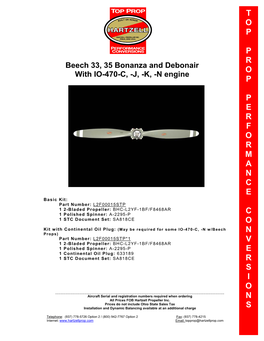 Hartzell Top Prop Performance Conversions