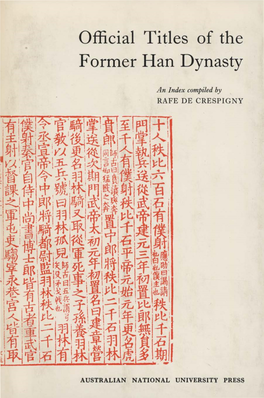 Official Titles of the Former Han Dynasty