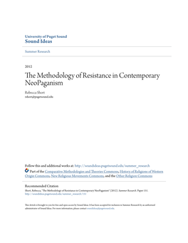 The Methodology of Resistance in Contemporary Neopaganism