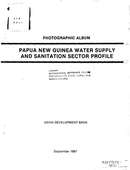 Papua New Guinea Water Supply and Sanitation Sector Profile