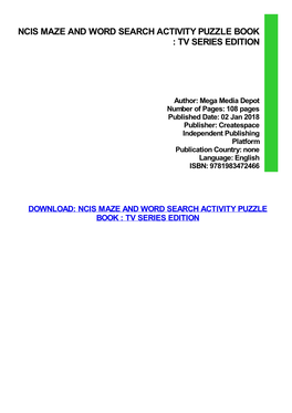 {Download PDF} Ncis Maze and Word Search Activity Puzzle