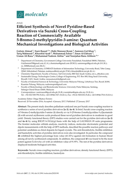 Efficient Synthesis of Novel Pyridine-Based Derivatives Via