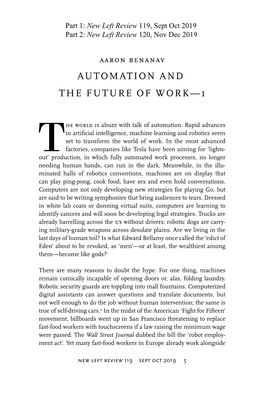 Automation and the Future of Work–1’, Nlr 119, Sept–Oct 2019