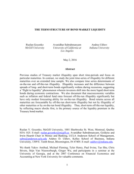 The Term Structure of Bond Market Liquidity