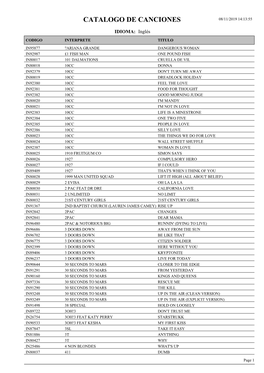 Catalogo De Canciones 08/11/2019 14:13:55