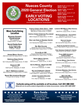 Nueces County EARLY VOTING LOCATIONS