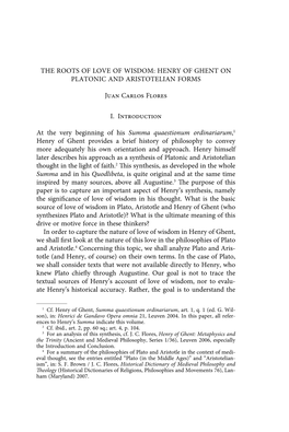 Henry of Ghent on Platonic and Aristotelian Forms