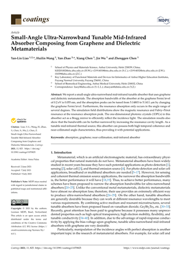 Small-Angle Ultra-Narrowband Tunable Mid-Infrared Absorber Composing from Graphene and Dielectric Metamaterials