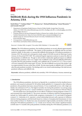 Stillbirth Risk During the 1918 Influenza Pandemic in Arizona