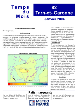 Temps Du Mois 82 Tarn-Et- Garonne