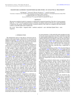 Magnetars As Highly Magnetized Quark Stars: an Analytical Treatment