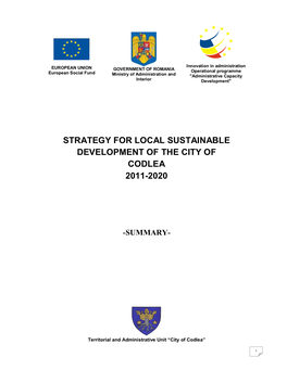 Strategy for Local Sustainable Development of the City of Codlea 2011-2020