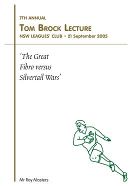 Tom Brock Lecture Booklet 7 – Roy Masters
