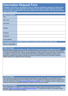 Information Request Form