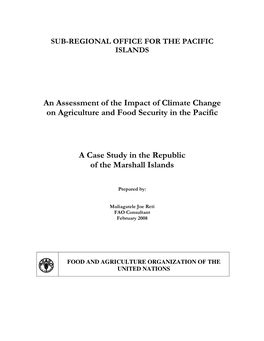 An Assessment of the Impact of Climate Change on Agriculture and Food Security in the Pacific