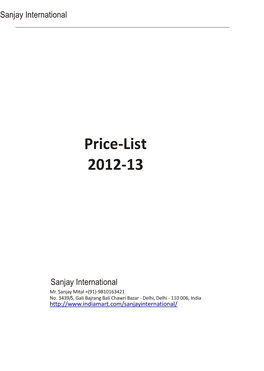 Price-List 2012-13