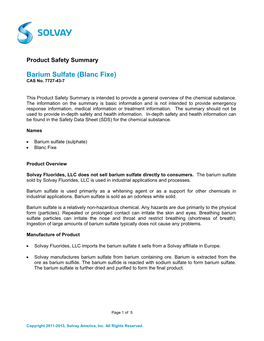 Barium Sulfate (Blanc Fixe) CAS No
