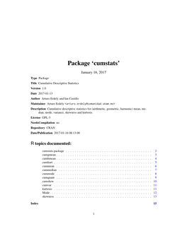 Package 'Cumstats'