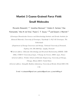 Martini 3 Coarse-Grained Force Field: Small Molecules
