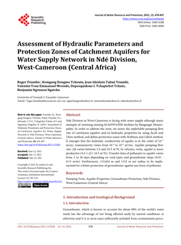 Assessment of Hydraulic Parameters and Protection Zones of Catchment Aquifers for Water Supply Network in Ndé Division, West-Cameroon (Central Africa)