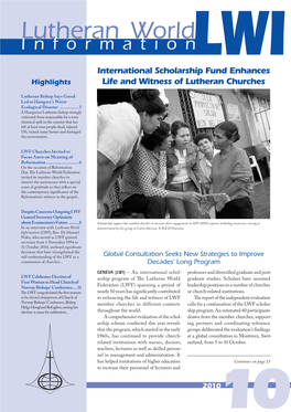 Lutheran World Informationlwi International Scholarship Fund Enhances Highlights Life and Witness of Lutheran Churches