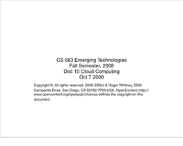 Cloud Computing Oct 7 2008