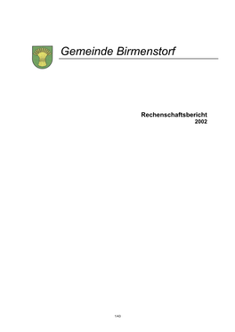 Gemeinde Birmenstorf Rechenschaftsbericht