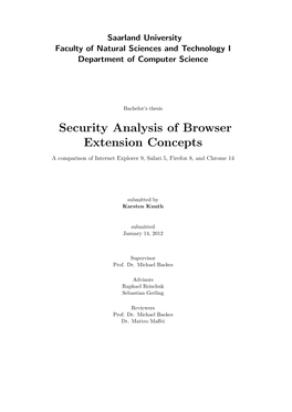 Security Analysis of Browser Extension Concepts