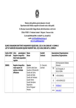 20091112 Organismi Passaporto Equidi