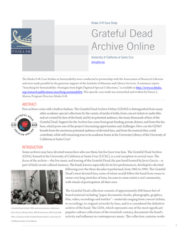 Grateful Dead Archive Online