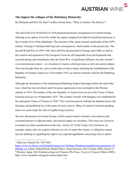 The Impact the Collapse of the Habsburg Monarchy by Michaela and Prof