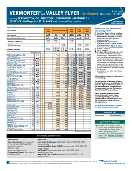 VERMONTERSM and VALLEY FLYER- Northbound