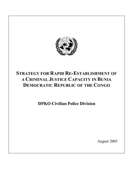 Justice Strategy for Bunia-DRC