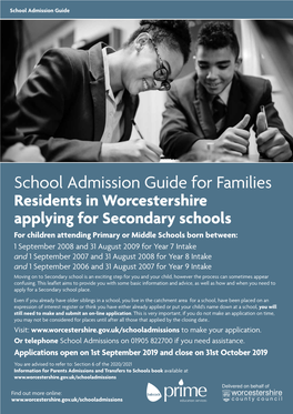 School Admission Guide for Families