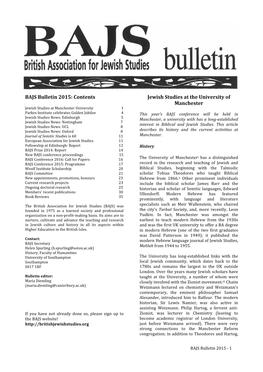 BAJS Bulletin 2015
