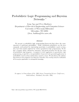 Probabilistic Logic Programming and Bayesian Networks