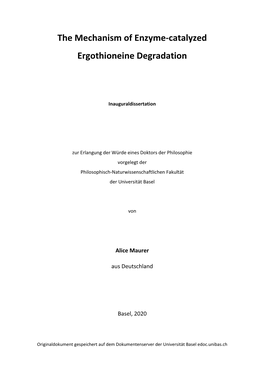 The Mechanism of Enzyme-Catalyzed Ergothioneine Degradation