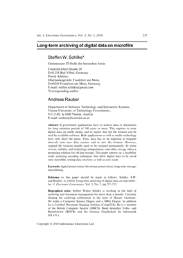 Long Term Archiving of Digital Data on Microfilm