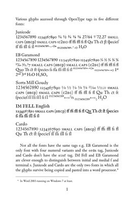 Junicode 1234567890 ¼ ½ ¾ ⅜ ⅝ 27/64 ⅟7⒉27 (Smcp) C2sc Ff Ffi Ffl Fi Fl