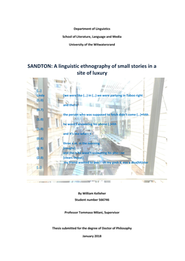 SANDTON: a Linguistic Ethnography of Small Stories in a Site of Luxury